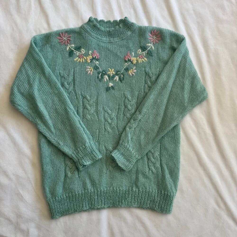 Vintage Mohair Floral Sweater